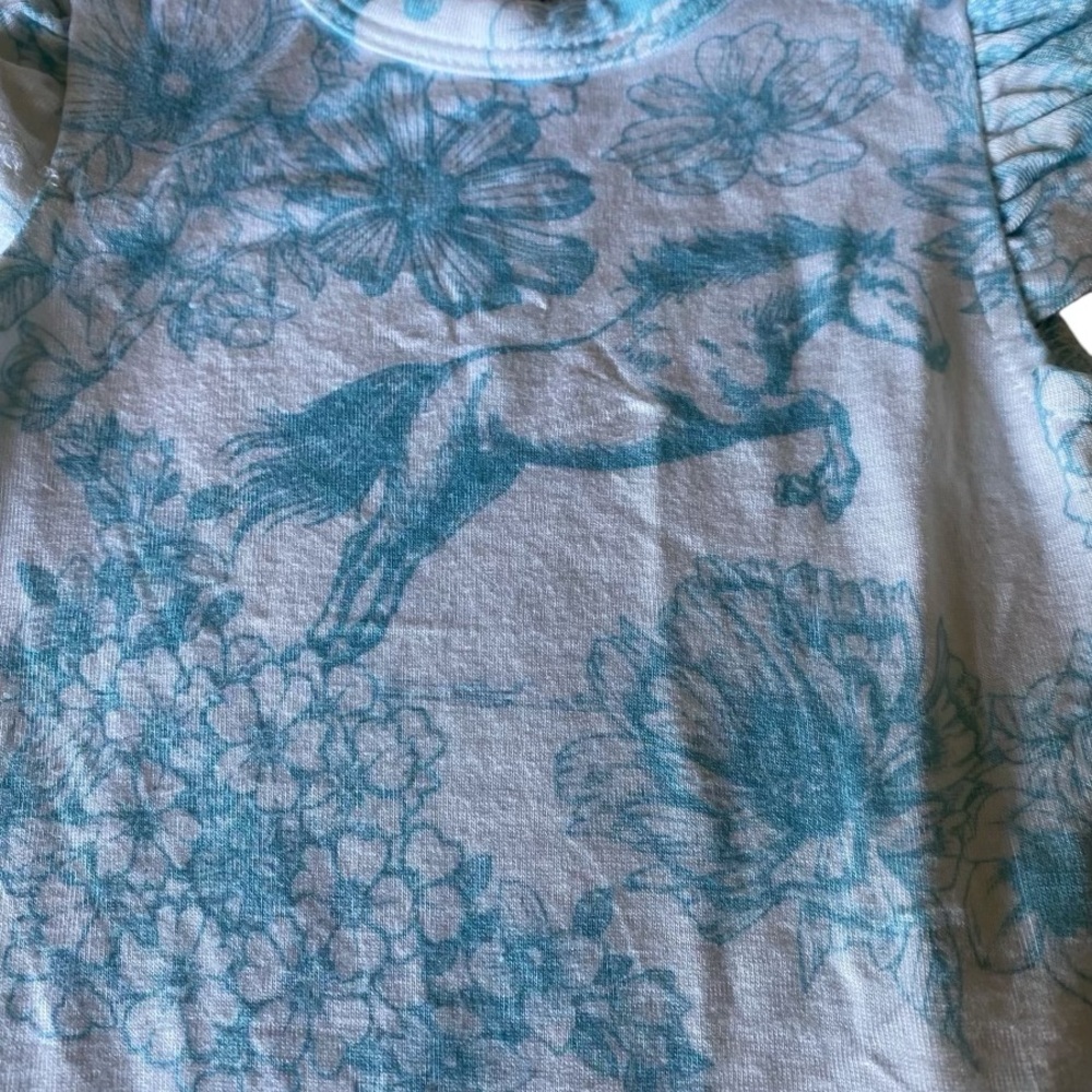 Posh Peanut Parz Floral Blue Kids Onesie 0-3 months - Picture 3 of 6